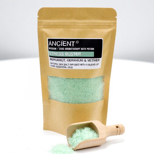 Aromaterápiás Fürdősó  350g - Stresszoldó -  Bergamot, Muskátli és Vetiver