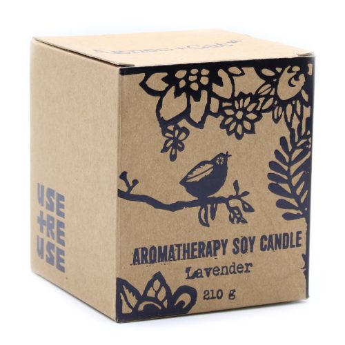 Aromaterápiás Szójagyertya Fa Kanóccal - Levendula/210g