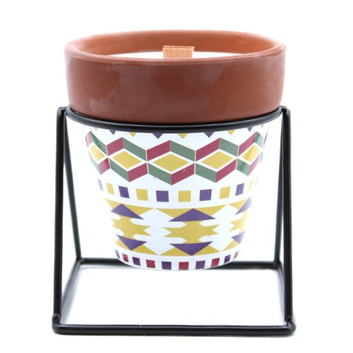 Aromaterápiás Szójagyertya Fa Kanóccal - Muskátli/210g