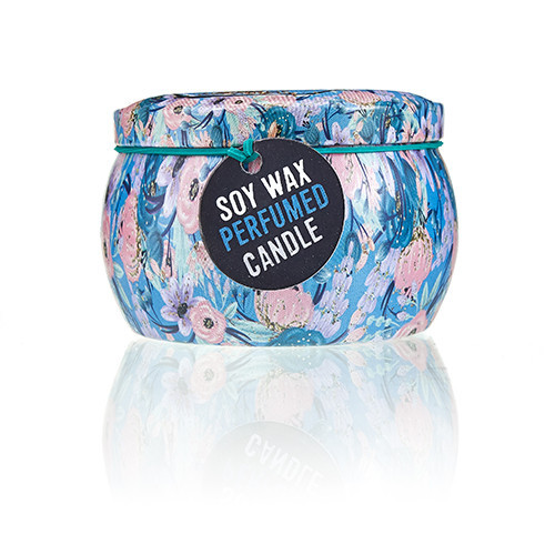 Dekorációs Szójagyertya Fém Tartóban- Matrjoska Baba - Dolly Blue