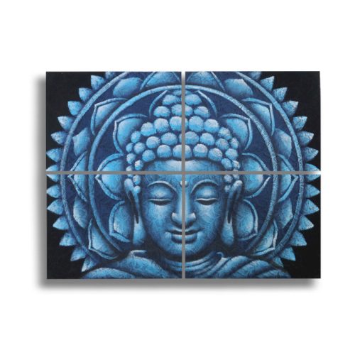 Kék Buddha Mandala - Brokát Részlet 30x40cm x 4