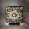 Boho Kagyló Lámpa - Barna Négyzet - 15cm