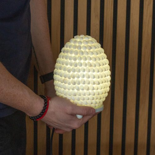 Boho Kagyló Lámpa - Csiga, ovális - 15cm
