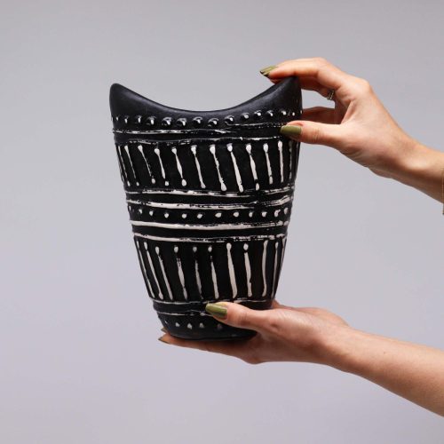 Csónak Váza - Barna