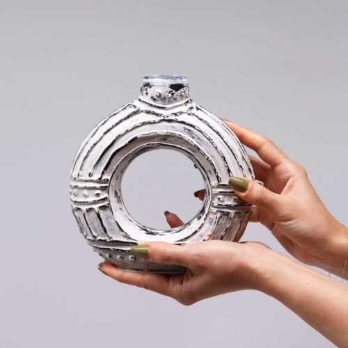 Kerek Váza - Krémszínű 18cm