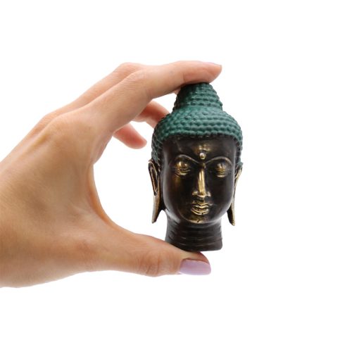 Kicsi Antik Bronz Buddha Fej