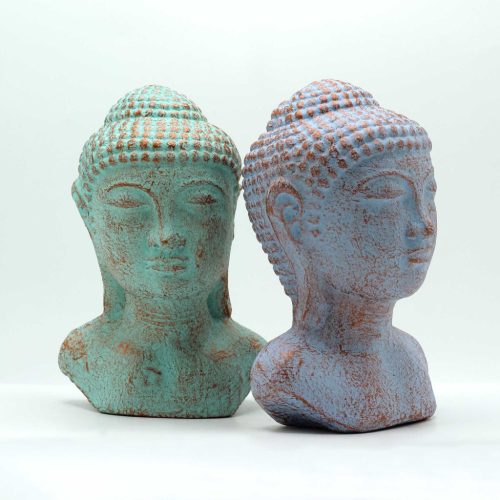 Buddha Fej  - Zöld és Bronz