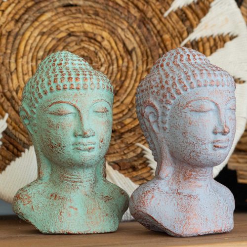 Buddha Fej  - Kék és Bronz