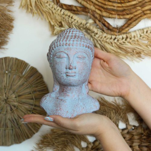 Buddha Fej  - Kék és Bronz