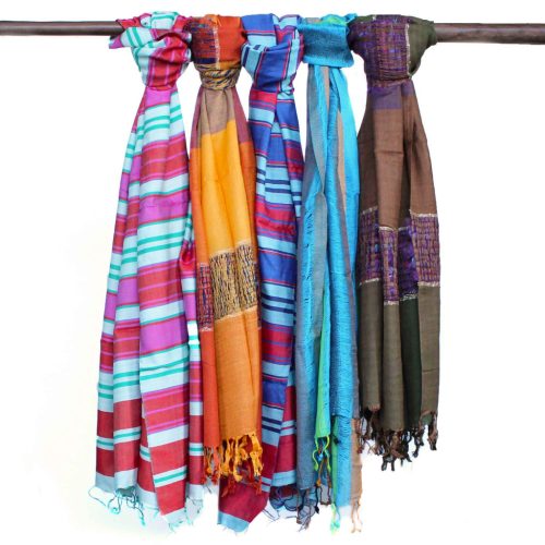 Nagy Indiai Boho Sál - 75x180cm - Vegyes Kék