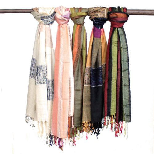 Nagy Indiai Boho Sál - 75x180cm - Vegyes Zöld