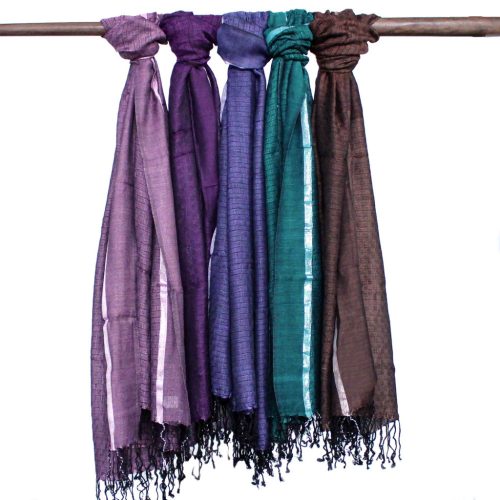 Nagy Indiai Boho Sál - 28x72cm - Vegyes Színek Arany Szállal