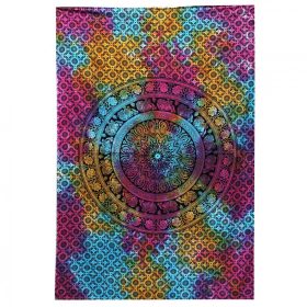 Kettős Pamut Ágytakaró / Falidísz - Mandala Elefánt