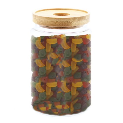 Üveg Tárolóedény Bambusz Fedővel - 15cm