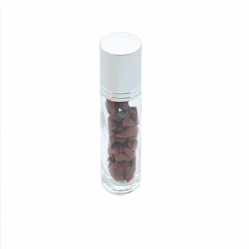 Roll-On Üvegcse 5ml - Vörös Jáspis  - Ezüst Színű Kupak