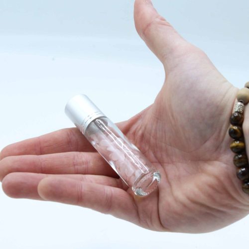 Roll-On Üvegcse 5ml - Vörös Jáspis  - Ezüst Színű Kupak