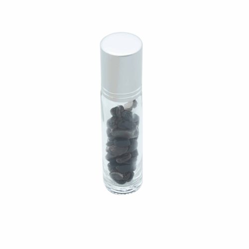 Roll-On Üvegcse 5ml - Fekete Turmalin  - Ezüst Színű Kupak
