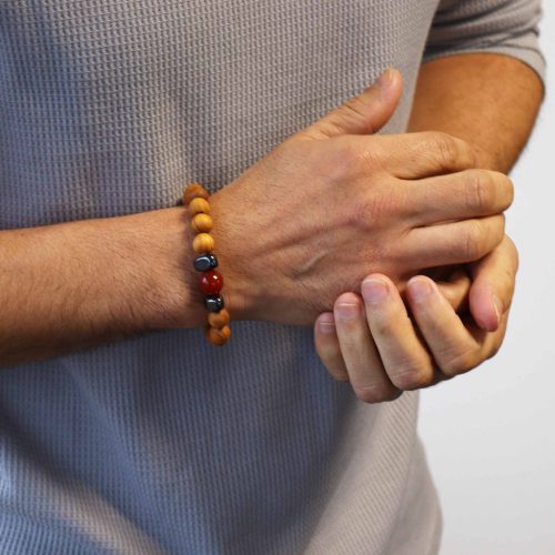 Cédrusfa Gyökér Chakra Karkötő Vörös Jáspissal