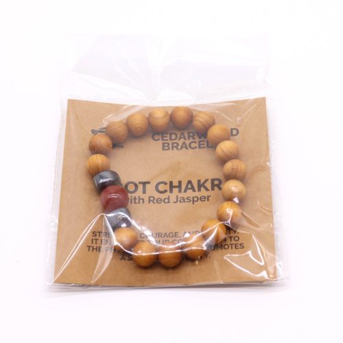 Cédrusfa Gyökér Chakra Karkötő Vörös Jáspissal