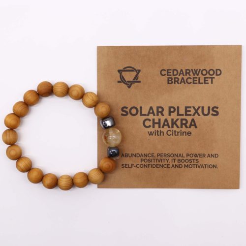 Cédrusfa Solar Plexus Chakra Karkötő Citrinnel