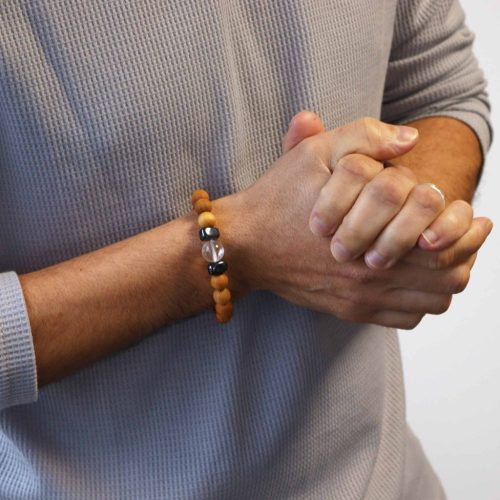 Cédrusfa Korona Chakra Karkötő Kristálykvarccal