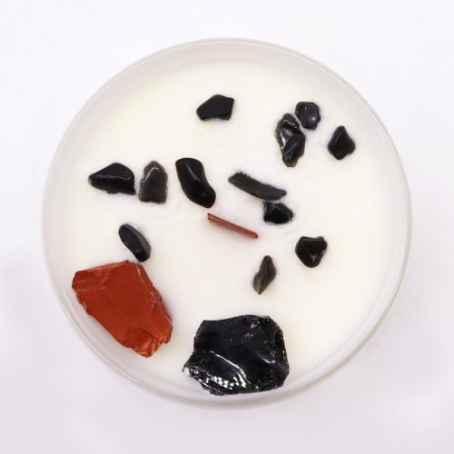 Chakra Gyertya Kristályokkal - Gyökér Chakra