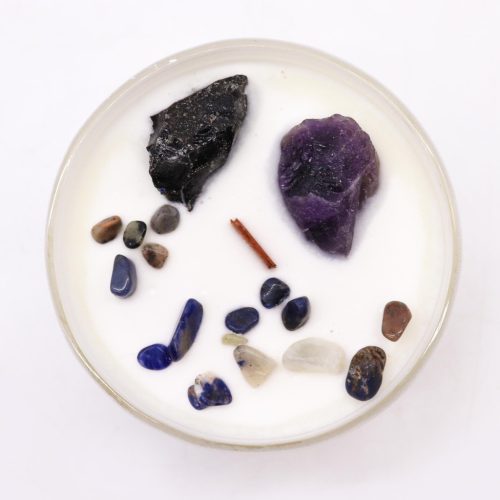 Chakra Gyertya Kristályokkal - Solar Plexus Chakra
