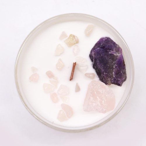 Chakra Gyertya Kristályokkal - Harmadik Szem Chakra
