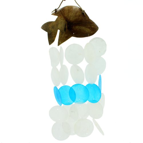 Kókusz és Capiz Szélcsengő - Delfin - 30cm