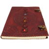 Nagy Bőr Kötésű Mandala Napló, Barna , 7 Csakra  25 x 33 cm, 100 oldal