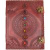 Nagy Bőr Kötésű Mandala Napló, Barna , 7 Csakra  25 x 33 cm, 100 oldal