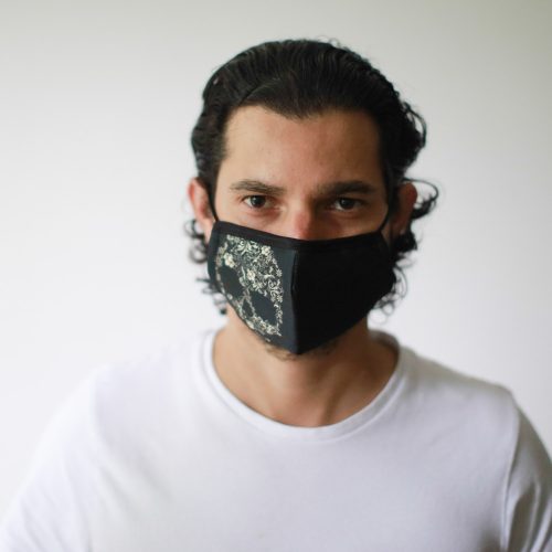 Mosható Maszk - Virágos Koponya (Felnőtt)