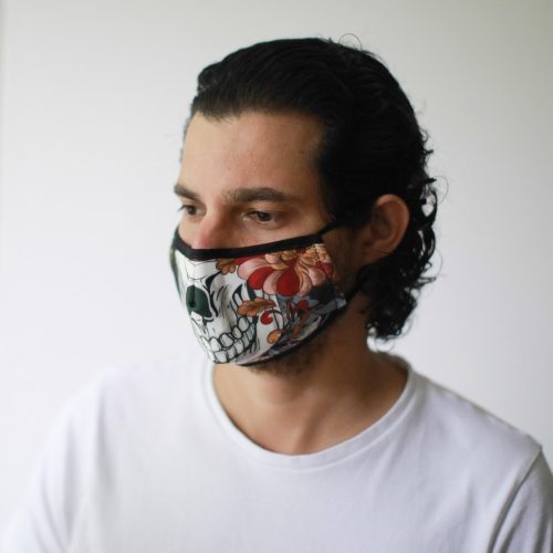 Mosható Maszk - Színes Koponya (Felnőtt)