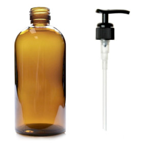 300ml Jantár Üveg Pumpával
