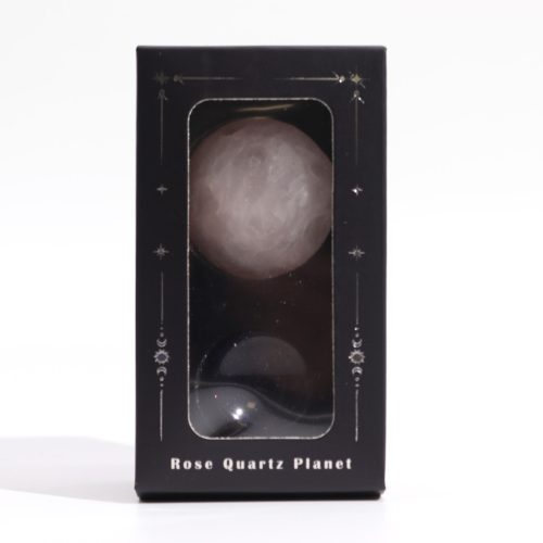 Rózsakvarc Bolygó Kék Aventurin Állványon- 40mm (30x15mm állvány)