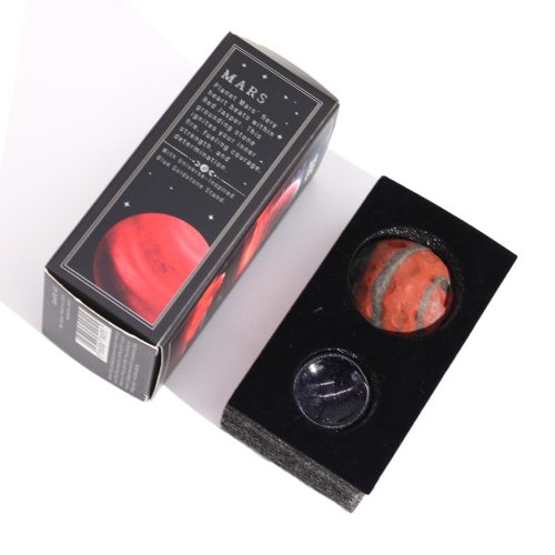 Vörös Jáspis Bolygó Kék Aventurin Állványon- 40mm  (30x15mm állvány)