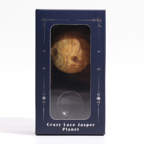 Csipke Jáspis Bolygó Kék Aventurin Állványon- 40mm (30x15mm állvány)