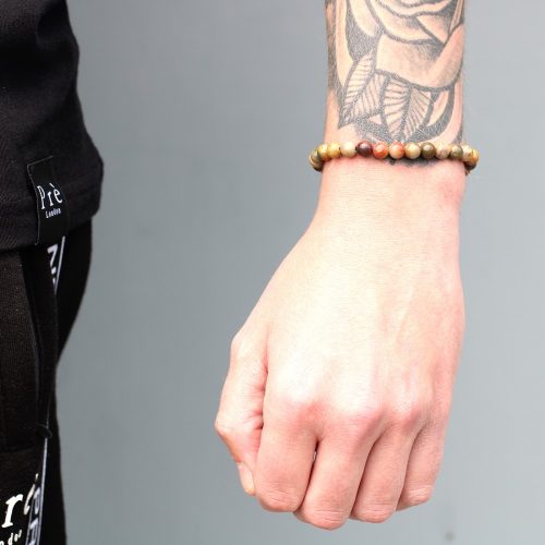 Ezüstözött Ásvány Karkötő - Dalmata Jaspis