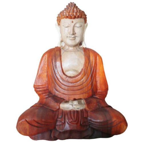 Kézműves Buddha Szobor-Ölbe Tett Kezek-30cm