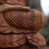 Kézműves Buddha Szobor-Ölbe Tett Kezek-30cm