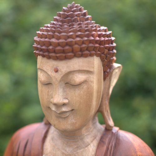 Kézműves Buddha Szobor-Üdvözlő-40cm