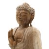Kézműves Buddha Szobor - 30cm Oktató - Fehér Súrolt