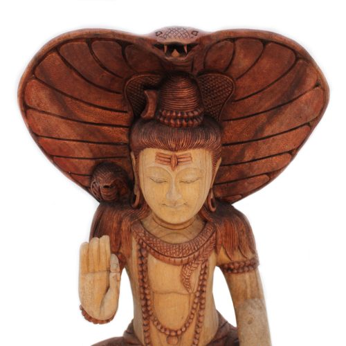 Kézműves Buddha Szobor - Shiva Kobrával - 50cm