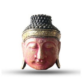 Dekorációs Buddha Fej - 25cm - Piros