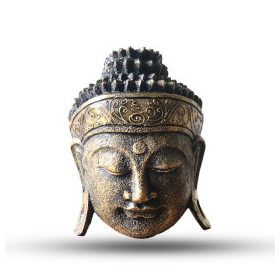 Dekorációs Buddha Fej - 25cm - Arany