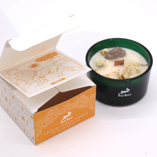 Hop Hare Kristály Gyertya Virágokkal - Oroszlán