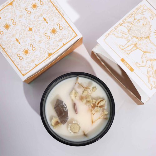 Hop Hare Kristály Gyertya Virágokkal - Oroszlán