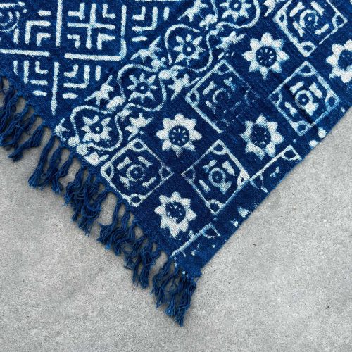 Kézműves Indigó Ágytakaró - 170x120cm - Desi Minták