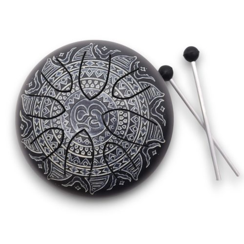 Acél Nyelv Dob - Vésett Om Mandala - 16cm