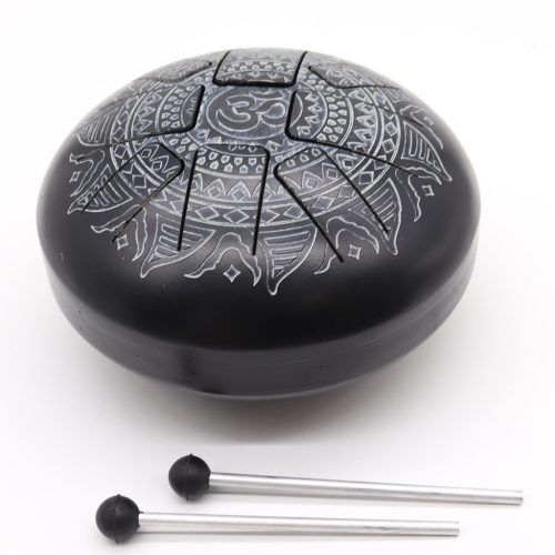 Acél Nyelv Dob - Vésett Om Mandala- 22x15cm